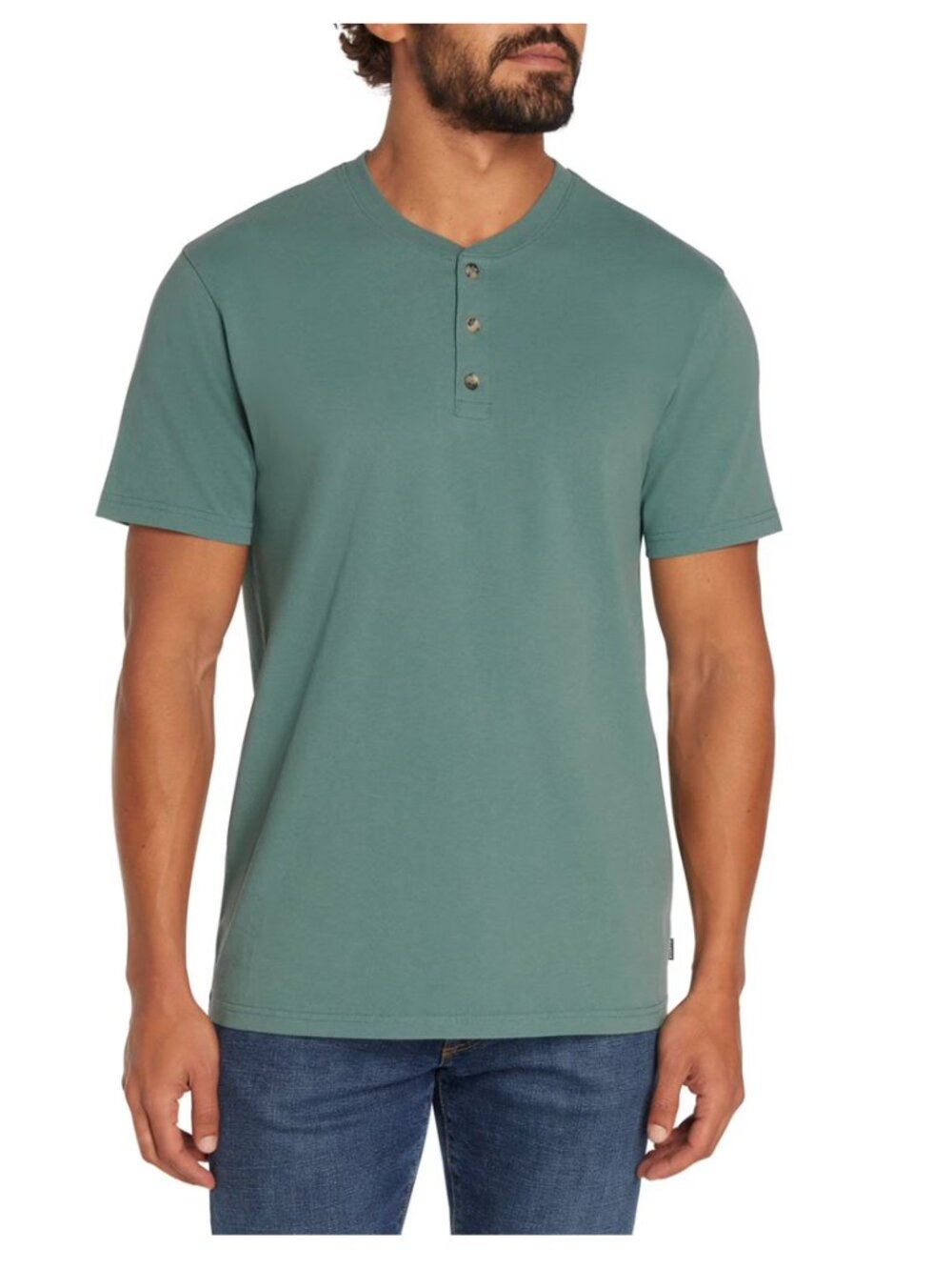 Eddie Bauer NWT Men or Teen Sage Green Short Sleeve Lightweight Henley | Sz S